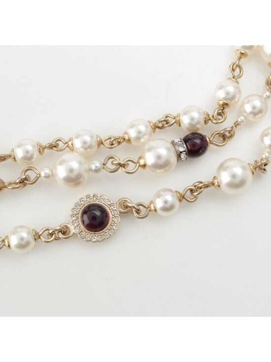 Chanel Pearl CC Logo Chain Belt 332 333 Set Gold main image 5